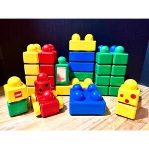 Vintage Lego Duplo Primo 45 blocks set #1 variety of sizes & colors stack build